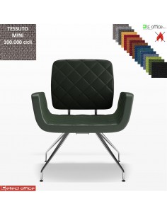 Monet Poltrona base a 4 gambe cromo coniche rivestimento cucciture a vista tessuto MINI class 1 IM