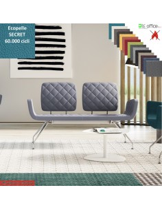 Monet Divano 2 posti base a 4 gambe coniche cromo rivestimenti cucciture a vista ecopelle SECRET class 1 IM