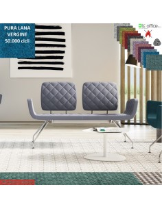 Monet Divano 2 posti base a 4 gambe coniche cromo rivestimento cucciture a vista pura Lana vergine Class 1IM