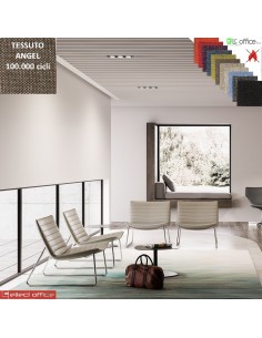 Damatra Poltrona attesa con telaio a slitta cromato rivestimenti cucciture a vista tessuto Angel class 1 IM