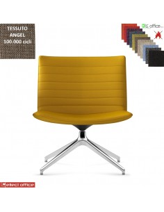 Damatra Poltrona girevole base alluminio piramidale 4 gambe rivestimenti cucciture a vista tessuto Angel class 1 IM