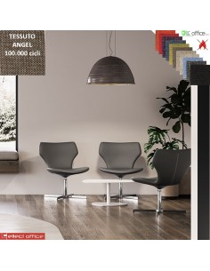 Damatra Poltrona girevole base a 4 razze alluminio schienale sagomato rivestimenti cucciture a vista tessuto Angel class 1 IM