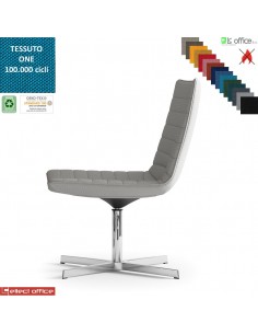 Damatra poltrona girevole base a 4 razze alluminio rivestimenti cucciture a vista tessuto ONE class 1 IM