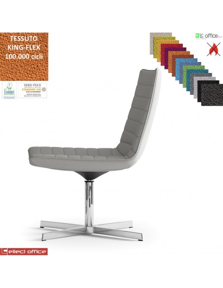 Damatra poltrona girevole base a 4 razze alluminio cucciture a vista rivestimenti cucciture a vista TESSUTO KING FLEX class 1 IM