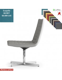 Damatra poltrona girevole base a 4 razze alluminio cucciture a vista ecopelle SECRET class 1 IM