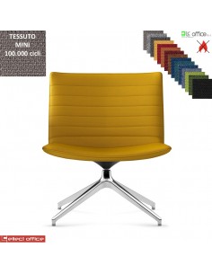 Damatra Poltrona girevole base alluminio piramidale 4 gambe rivestimenti cucciture a vista TESSUTO MINI class 1 IM