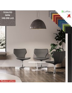 Damatra Poltrona girevole base alluminio 4 raggi schienale sagomato rivestimenti cucciture a vista TESSUTO MINI class 1 IM