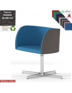 Round Poltroncina girevole base 4 razze in alluminio rivestimento tessuto MADRID class 1IM