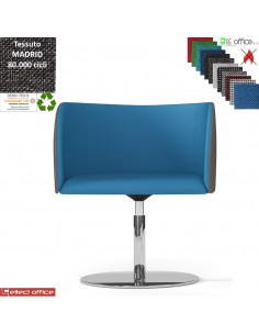 Round Poltroncina girevole base disco ø 470 in acciaio inox rivestimento tessuto MADRID class 1IM
