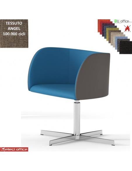 Hall Poltroncina girevole base 4 razze in alluminio rivestimento tessuto Angel class 1 IM