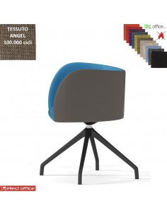Round Poltroncina girevole base nylon antracite piramidale 4 gambe rivestimento tessuto Angel class 1 IM