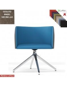 Round Poltroncina girevole base nylon antracite piramidale 4 gambe rivestimento tessuto Angel class 1 IM