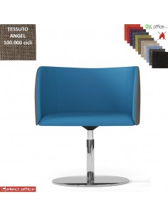 Round Poltroncina girevole base disco ø 470 in acciaio inox rivestimento tessuto Angel class 1 IM
