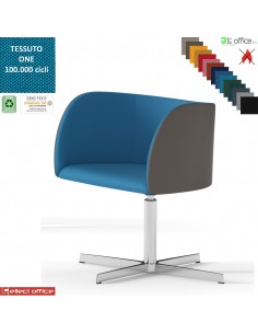 Round Poltroncina girevole base 4 razze in alluminio rivestimento tessuto ONE class 1 IM