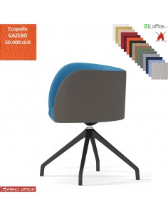 Round Poltroncina girevole base nylon antracite piramidale 4 gambe rivestimento rivestimento ecopelle GAZEBO Class 1 IM