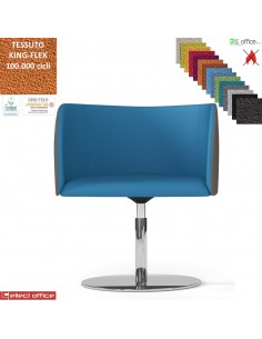 Round Poltroncina girevole base disco ø 470 in acciaio inox rivestimento TESSUTO KING FLEX class 1 IM