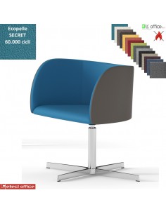 Round Poltroncina girevole base 4 razze in alluminio rivestimento TESSUTO MINI class 1 IM