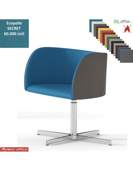 Round Poltroncina girevole base 4 razze in alluminio rivestimento TESSUTO MINI class 1 IM