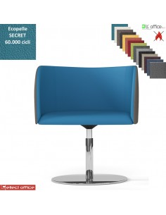 Round Poltroncina girevole base disco ø 470 in acciaio inox rivestimento TESSUTO MINI class 1 IM