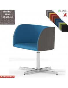 Round Poltroncina girevole base 4 razze in alluminio rivestimento ecopelle SECRET class 1 IM