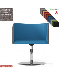 Round Poltroncina girevole base disco ø 470 in acciaio inox rivestimento ecopelle SECRET class 1 IM