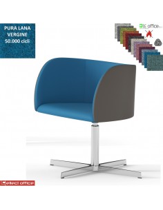 Round Poltroncina girevole base 4 razze in alluminio rivestimento in Lana vergine Class 1 IM