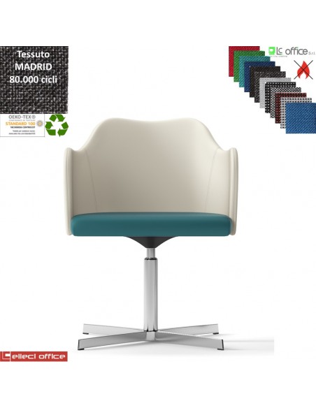 Blitz Poltroncina girevole base 4 razze in alluminio rivestimento tessuto MADRID class 1IM
