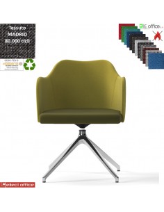 Blitz Poltroncina girevole base alluminio piramidale 4 gambe rivestimento tessuto MADRID class 1IM