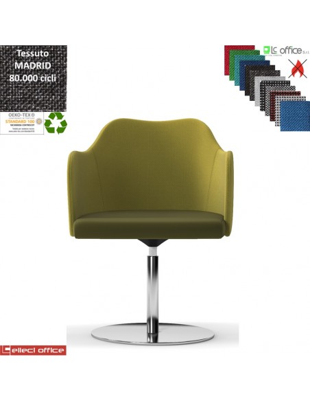 Blitz Poltroncina girevole base disco diam.470 in acciaio inox tessuto MADRID class 1IM