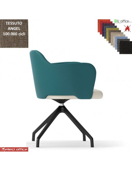 Blitz Poltroncina girevole base nylon antracite piramidale 4 gambe rivestimento tessuto Angel class 1 IM