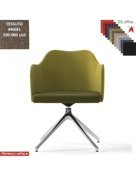 Blitz Poltroncina girevole base alluminio piramidale 4 gambe rivestimento tessuto Angel class 1 IM
