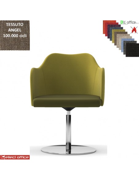 Blitz Poltroncina girevole base disco diam.470 in acciaio inox rivestimento tessuto Angel class 1 IM