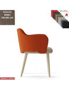 Blitz Poltroncina con base a 4 gambe in legno frassino verniciato naturale rivestimento tessuto Angel class 1 IM