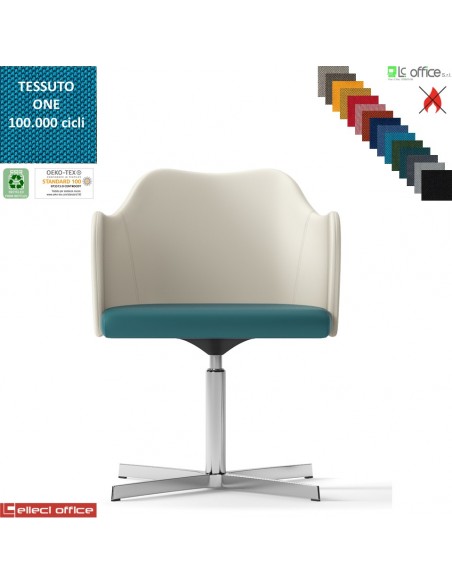 Blitz Poltroncina girevole base 4 razze in alluminio rivestimento tessuto ONE class 1 IM