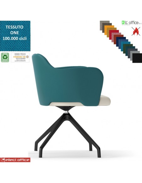 Blitz Poltroncina girevole base nylon antracite piramidale 4 gambe rivestimento tessuto ONE class 1 IM