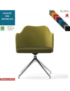 Blitz Poltroncina girevole base alluminio piramidale 4 gambe rivestimento tessuto ONE class 1 IM