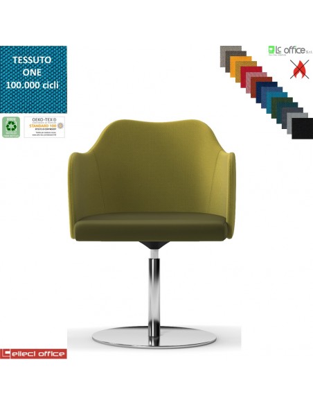 Blitz Poltroncina girevole base disco diam.470 in acciaio inox rivestimento tessuto ONE class 1 IM