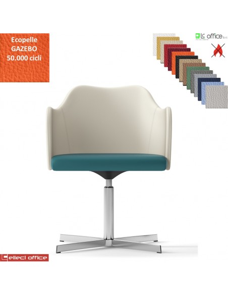 Blitz Poltroncina girevole base 4 razze in alluminio rivestimento ecopelle GAZEBO Class 1 IM