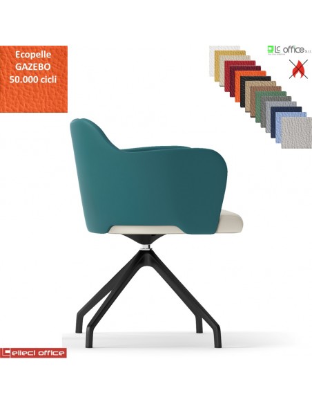 Blitz Poltroncina girevole base nylon antracite piramidale 4 gambe rivestimento ecopelle GAZEBO Class 1 IM