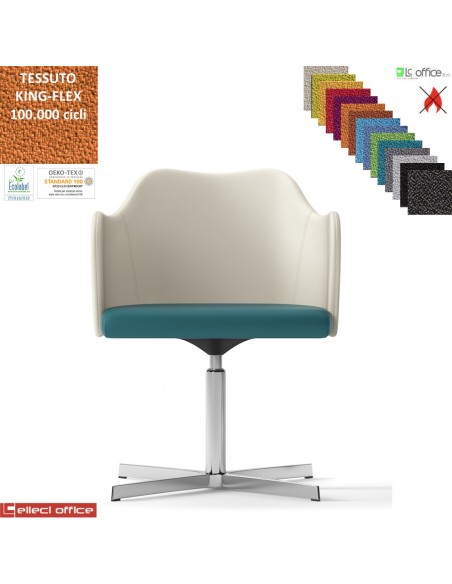 Blitz Poltroncina girevole base 4 razze in alluminio rivestimento TESSUTO KING FLEX class 1 IM