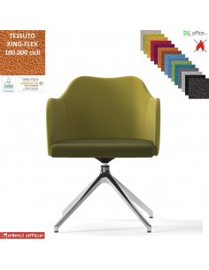 Blitz Poltroncina girevole base alluminio piramidale 4 gambe rivestimento TESSUTO KING FLEX class 1 IM