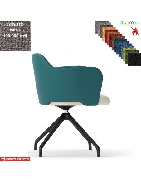 Blitz Poltroncina girevole base nylon antracite piramidale 4 gambe rivestimento TESSUTO MINI class 1 IM