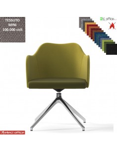 Blitz Poltroncina girevole base alluminio piramidale 4 gambe rivestimento TESSUTO MINI class 1 IM