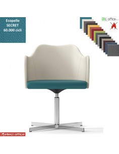 Blitz Poltroncina girevole base 4 razze in alluminio rivestimento ecopelle SECRET class 1 IM