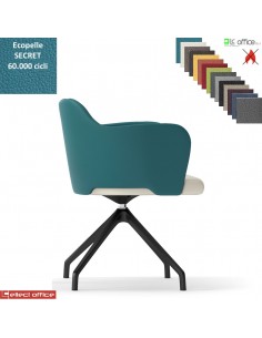 Blitz Poltroncina girevole base nylon antracite piramidale 4 gambe rivestimento ecopelle SECRET class 1 IM