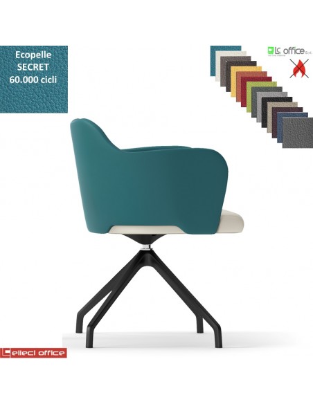 Blitz Poltroncina girevole base nylon antracite piramidale 4 gambe rivestimento ecopelle SECRET class 1 IM