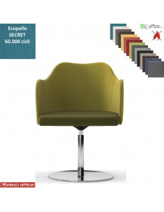 Blitz Poltroncina girevole base disco diam.470 in acciaio inox rivestimento ecopelle SECRET class 1 IM