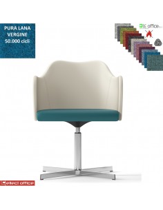 Blitz Poltroncina girevole base 4 razze in alluminio rivestimento in Lana vergine Class 1 IM