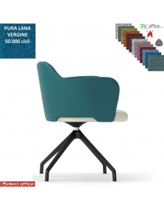 Blitz Poltroncina girevole base nylon antracite piramidale 4 gambe rivestimento in Lana vergine Class 1 IM