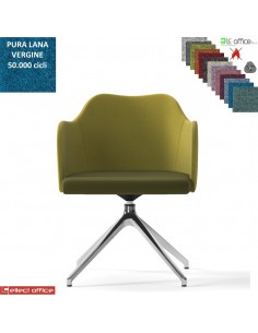 Blitz Poltroncina girevole base alluminio piramidale 4 gambe rivestimento in Lana vergine Class 1 IM